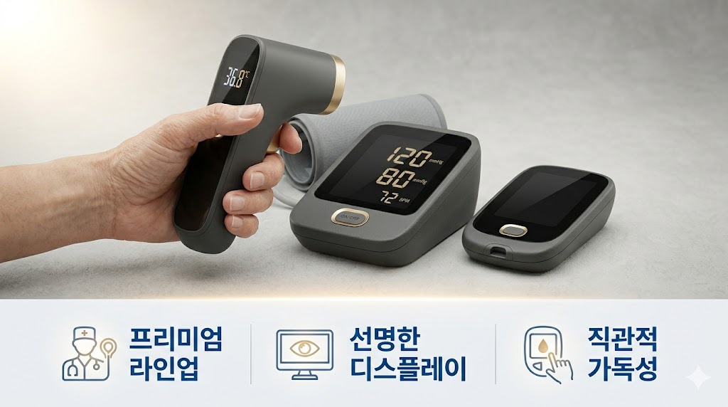 뉴 버전 비접촉 체온계 - 프리미엄 다크그레이